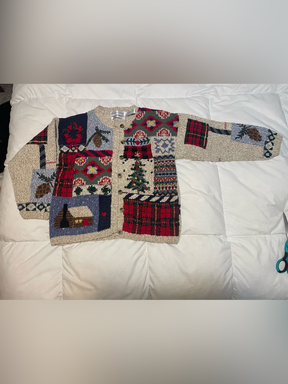Vintage Fall Winter Knit Sweater Grandmacore Sz M